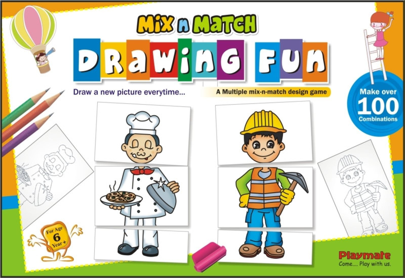 Playmates Toys Mix N Match Drawing Fun Board Game