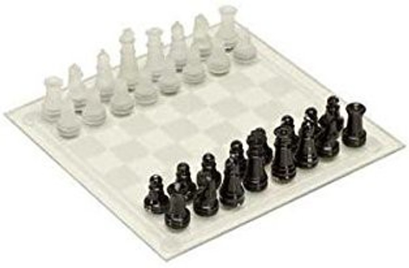 CHH Frosted Glass Chess Setblack/White Board Game