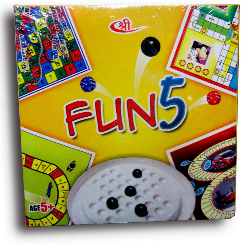 Shree Creations Fun 5 (5 In 1 Game Pack) Board Game