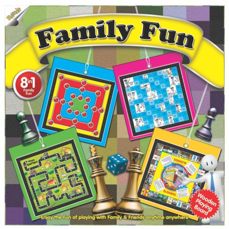 Ratnas Family Fun 8 In 1 Board Game