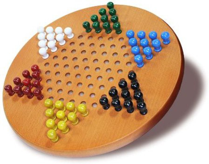 We Games Solid Wood Chinese Checkers With Wooden Pegs 115 Inch Board Game