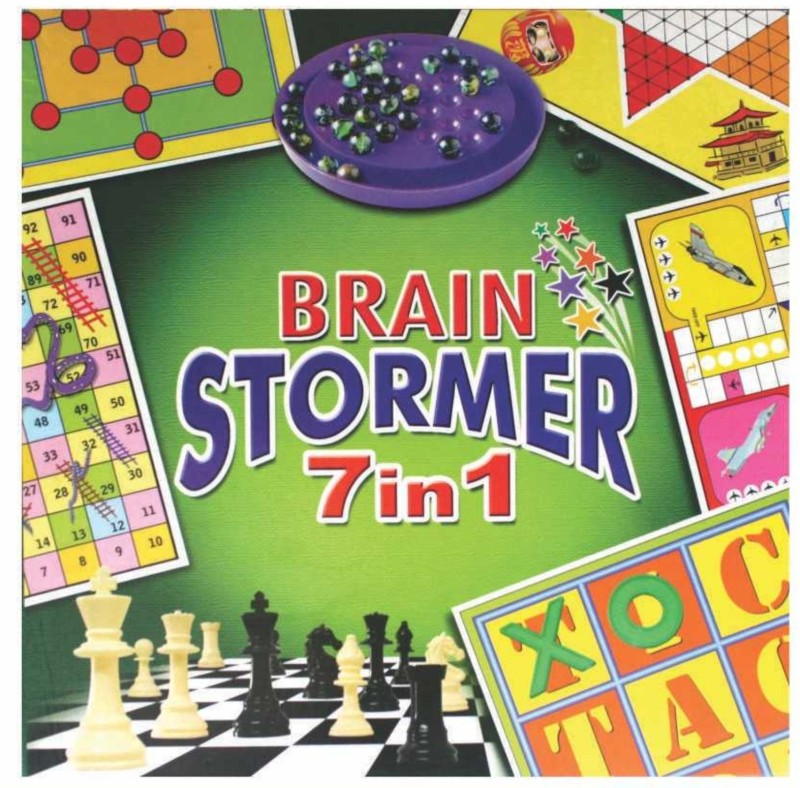 C J Enterprise Brain Stormer 7 In 1 Strategy & War Games Board Game