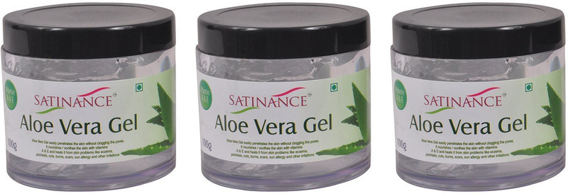 Satinance Aloevera Gel (Vit E & A) - Pack of 3(3 x 100 g)