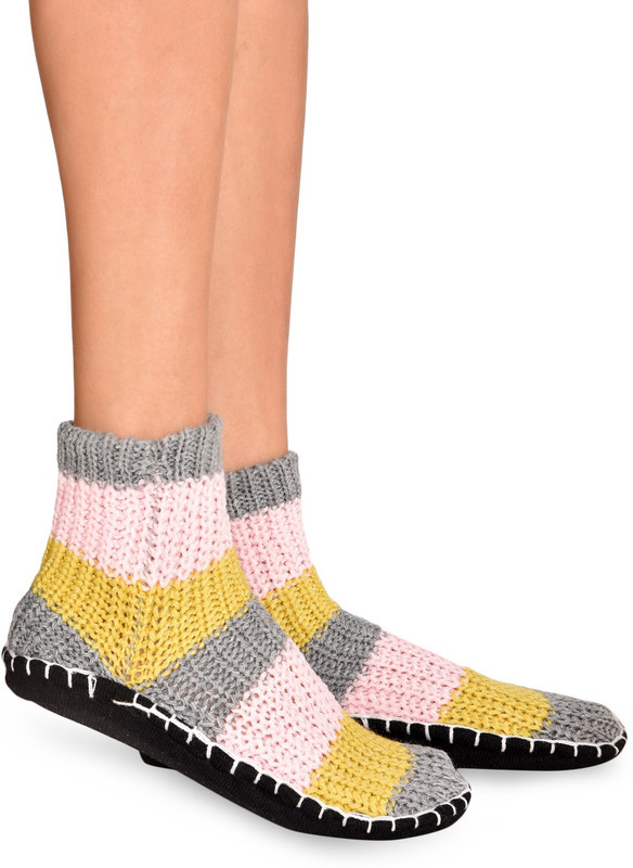 Senora LBT-4 GREY L.YELLOW Booties(Toe to Heel Length - 24 cm, Grey)
