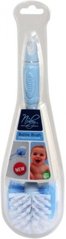 Nuby Bottle with Snap in Nipple Brush(Multicolor)