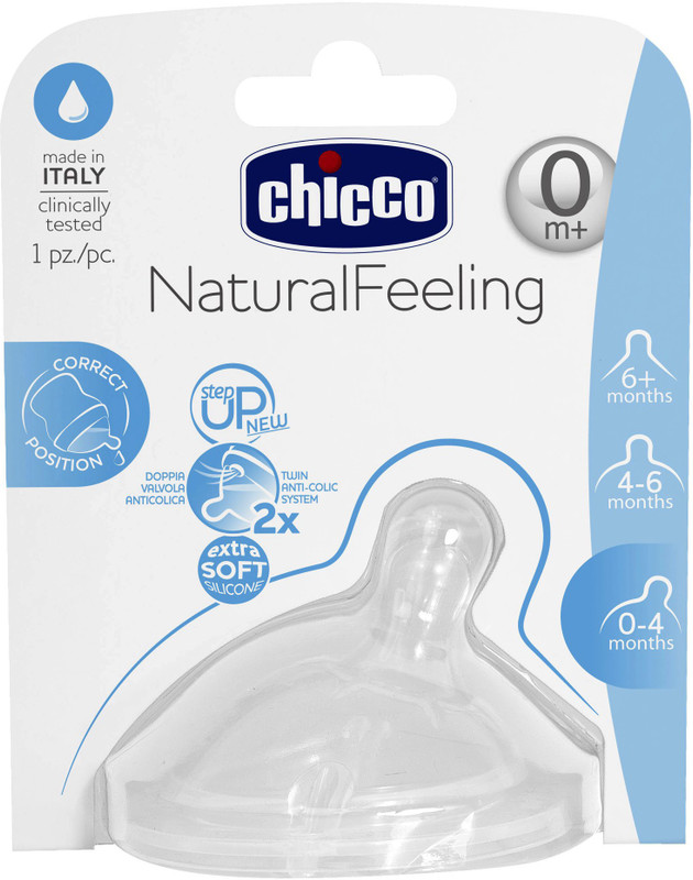 Chicco NATURAL FEELING STEP UP TEAT 0M+ New Born Flow Nipple(Pack of 1 Nipple)