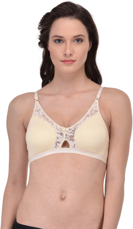 PrettyCat EverydayBeauty Women Full Coverage Non Padded Bra(Beige)