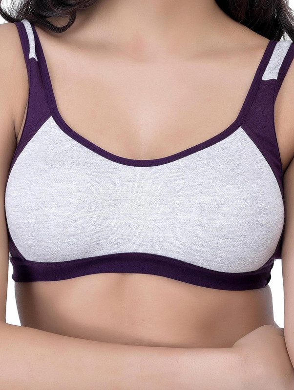 Lure Wear Women Sports Non Padded Bra(Purple, Grey)
