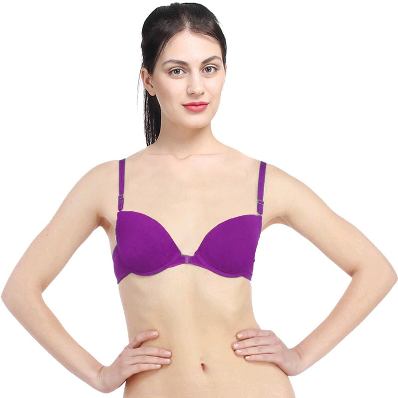 PrettyCat Women Push-up Lightly Padded Bra(Purple)
