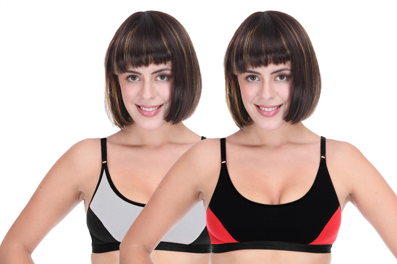 Selfcare Set Of 2 Women Sports Bra(Red, Grey)