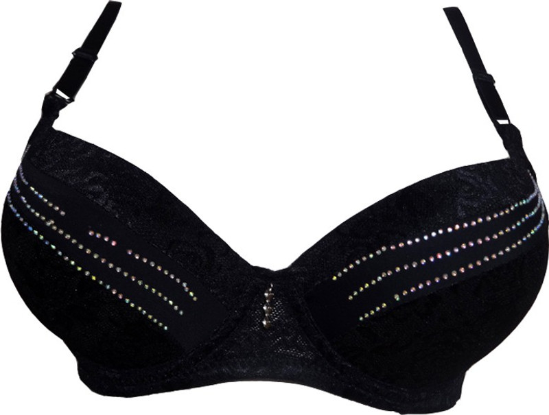 Baodiehua Women Push-up Lightly Padded Bra(Black)