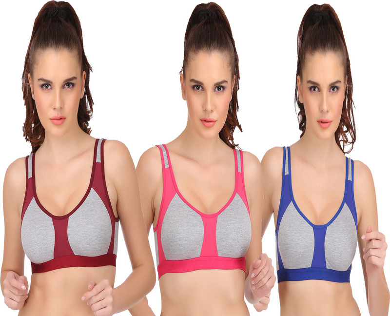 Urbaano Aero Sports Bra Women Sports Non Padded Bra(Multicolor)