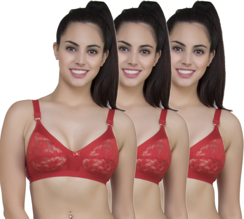 LoveBeauty Women Full Coverage Bra(Red)