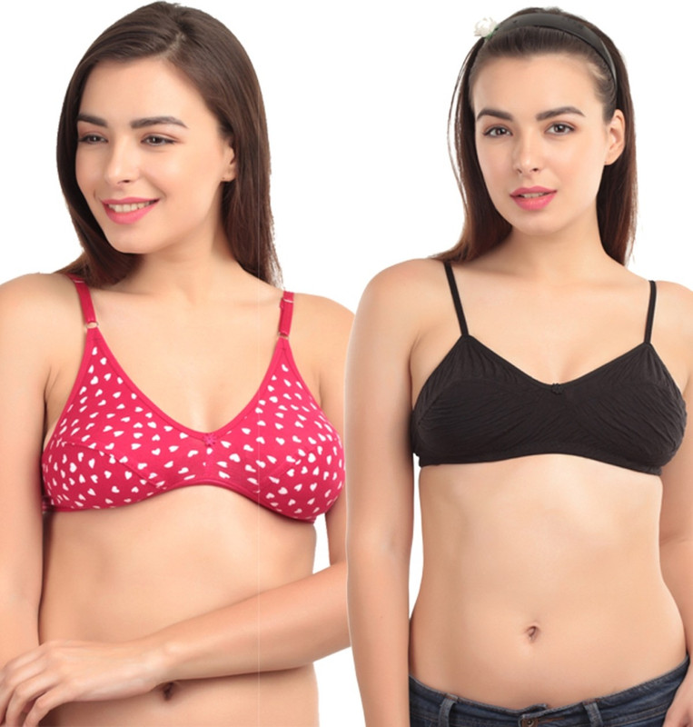 Abelino ABELBINDIPINKSOFIABLACK Women Full Coverage Non Padded Bra(Multicolor)