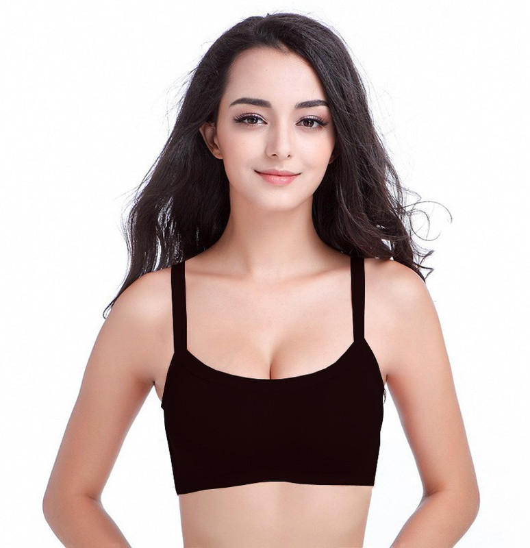 PrivateLifes Fashion Strings Hollow Design Women Sports Lightly Padded Bra(Black)