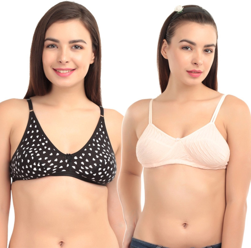 Abelino ABELBINDIBLACKSOFIABEIGE Women Full Coverage Non Padded Bra(Multicolor)