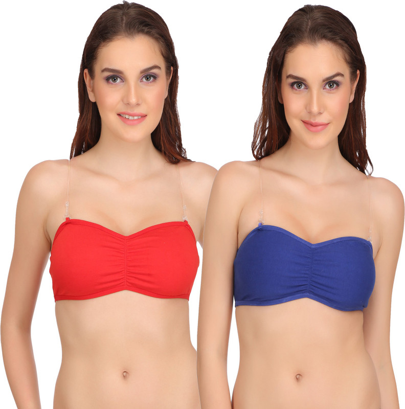 Urbaano Honey Women Tube Non Padded Bra(Red, Blue)