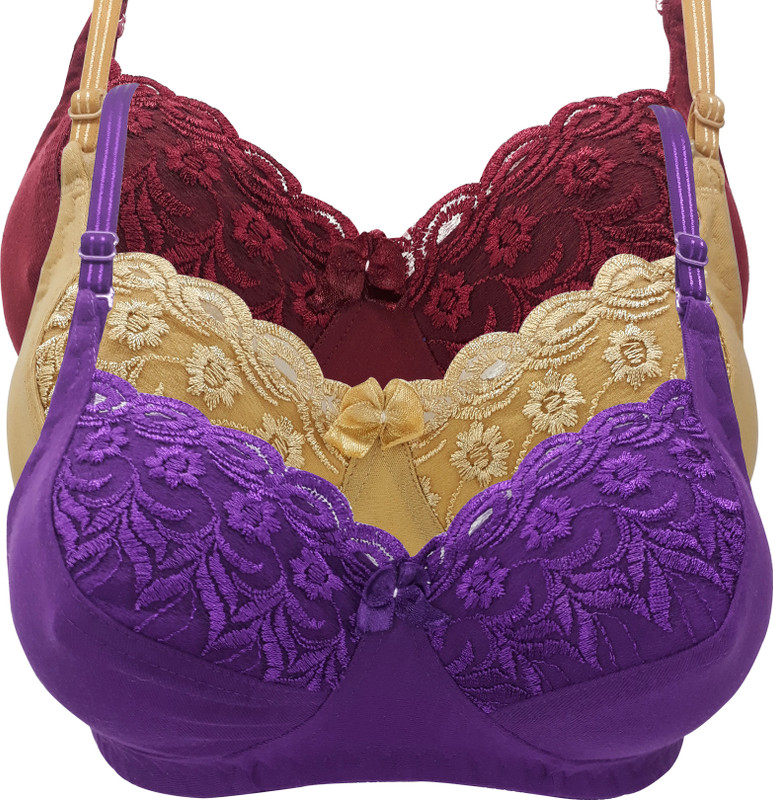 X-WELL Women Minimizer Non Padded Bra(Purple, Maroon, Beige) X-WELL Women Minimizer Non Padded Bra(Purple, Maroon, Beige)