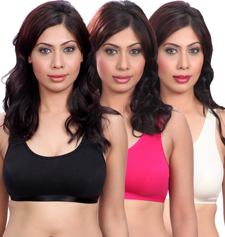 Selfcare Women Sports Bra(White, Black, Pink)