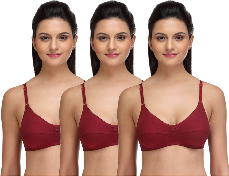 Fashigo Comfortable Women Full Coverage Non Padded Bra(Maroon)