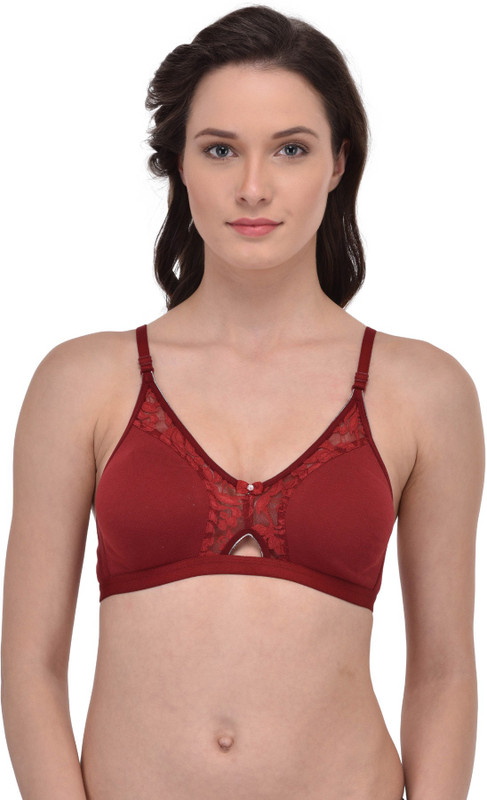 PrettyCat EverydayBeauty Women Full Coverage Non Padded Bra(Maroon)