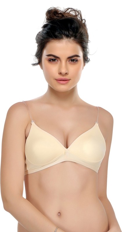 Clovia Cotton Non Padded Wirefree Demi Cup Bra With Detachable Transparent Straps...