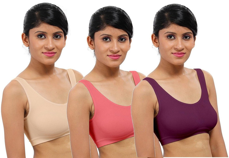Style Feathers Women Sports Bra(Purple, Pink, Beige)