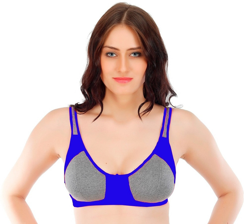 Fabme Women Sports Non Padded Bra(Blue)