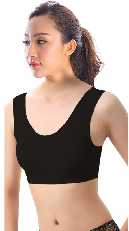 PrivateLifes Seamless Women Sports Lightly Padded Bra(Black)