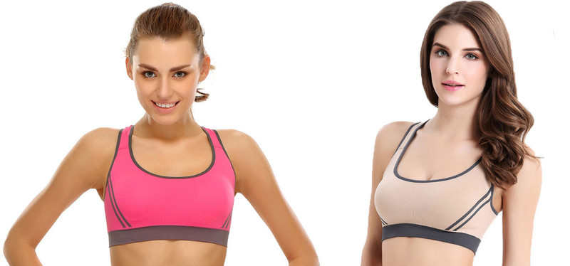 Gopalvilla Women Sports Bra(Pink, Beige)