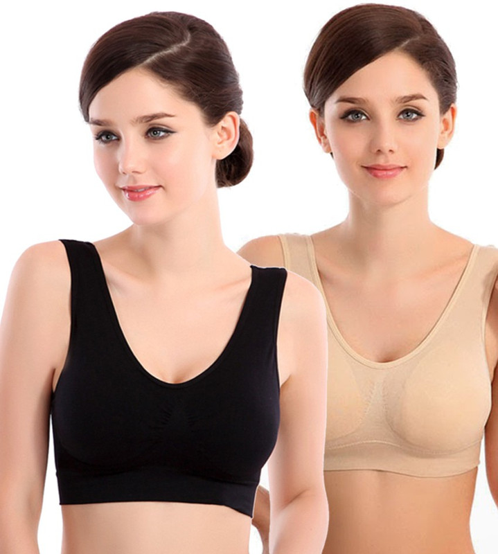 PrivateLifes Dreamy Fit Women Sports Non Padded Bra(Black, Beige)