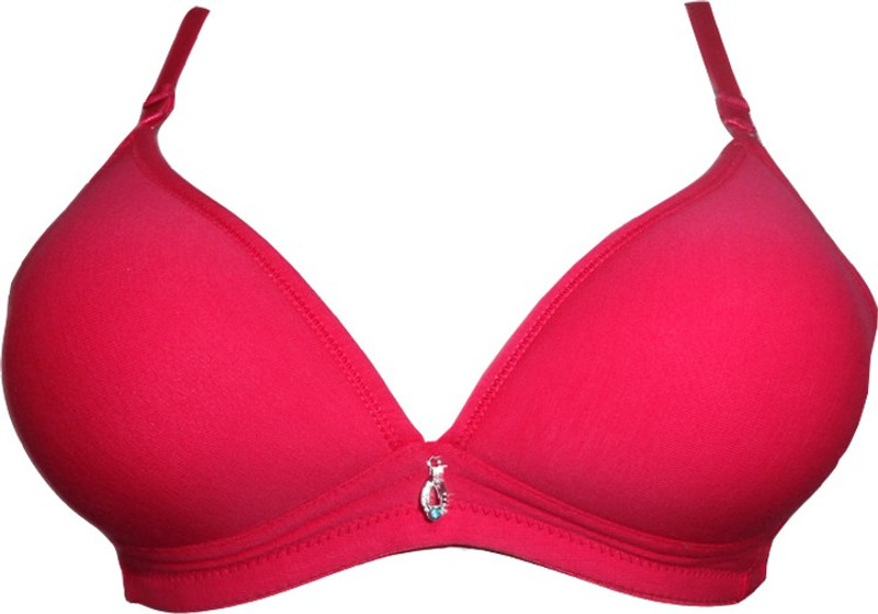 Baodiehua Women Plunge Lightly Padded Bra(Pink)