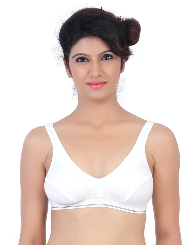 Fabme Comfortable Women Sports Non Padded Bra(White)