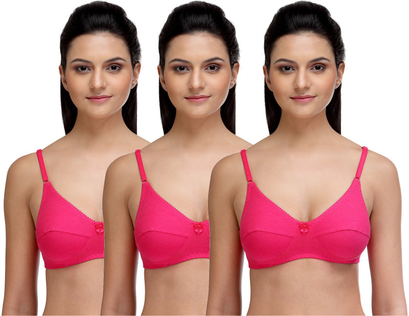 Fashigo Comfortable Women Full Coverage Non Padded Bra(Pink)