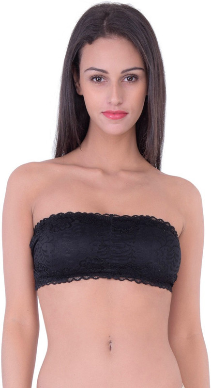 PrivateLifes Strapless Back-Strings Fashion Women Sports Lightly Padded Bra(Black)
