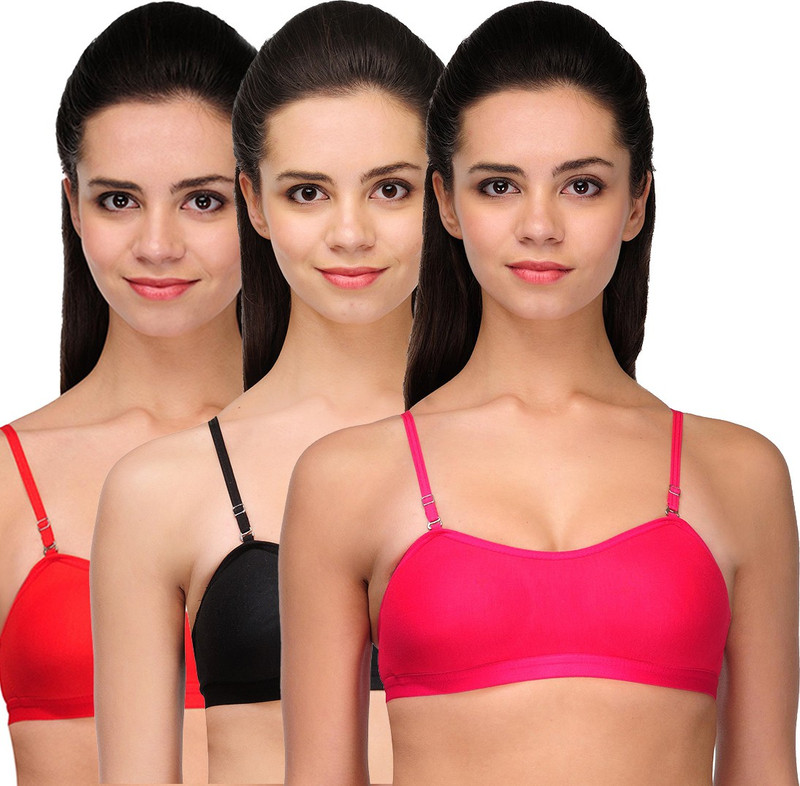 Urbaano Bang Bra Women T-Shirt Non Padded Bra(Red, Black, Pink)