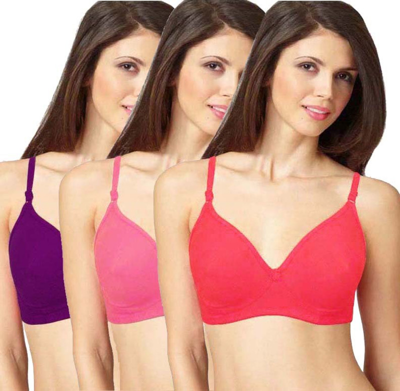 Teeny Bopper Pro Women T-Shirt Lightly Padded Bra(Purple, Red, Pink)