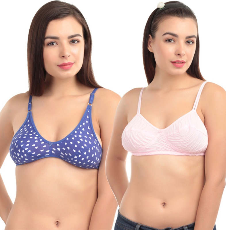 Abelino ABELBINDIBLUESOFIAPINK Women Full Coverage Non Padded Bra(Multicolor)