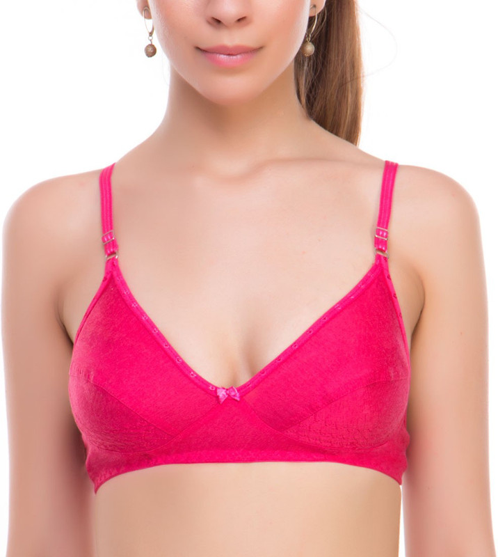 LoveBeauty Cotton Mix Non Padded Women Minimizer Non Padded Bra(Red)