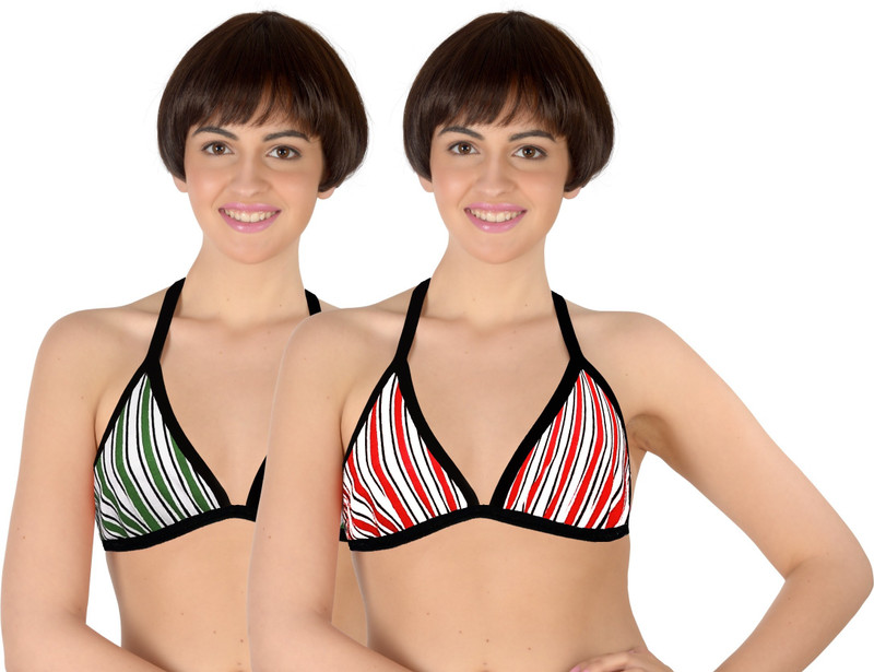 Selfcare New Combination Of Colours Women T-Shirt Lightly Padded Bra(Multicolor)