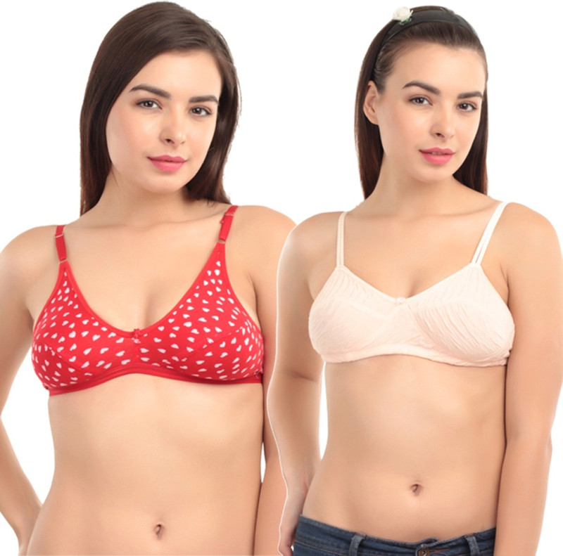 Abelino ABELBINDIREDSOFIABEIGE Women Full Coverage Non Padded Bra(Multicolor)