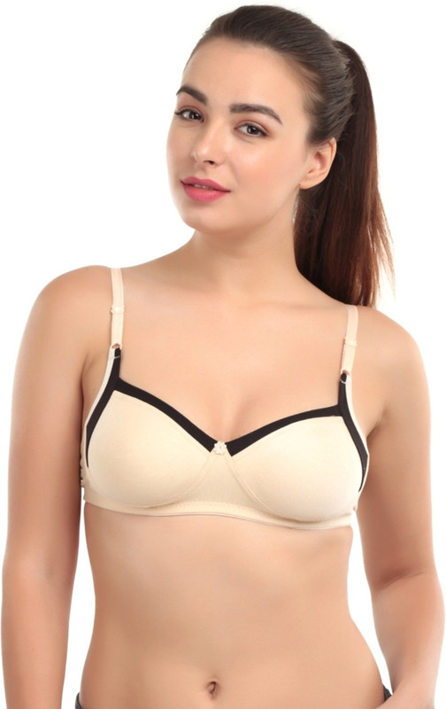 Abelino Women T-Shirt Non Padded Bra(Beige)
