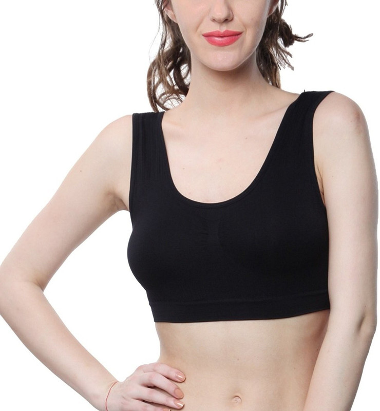 Unitedway Women Sports Heavily Padded Bra(Black)