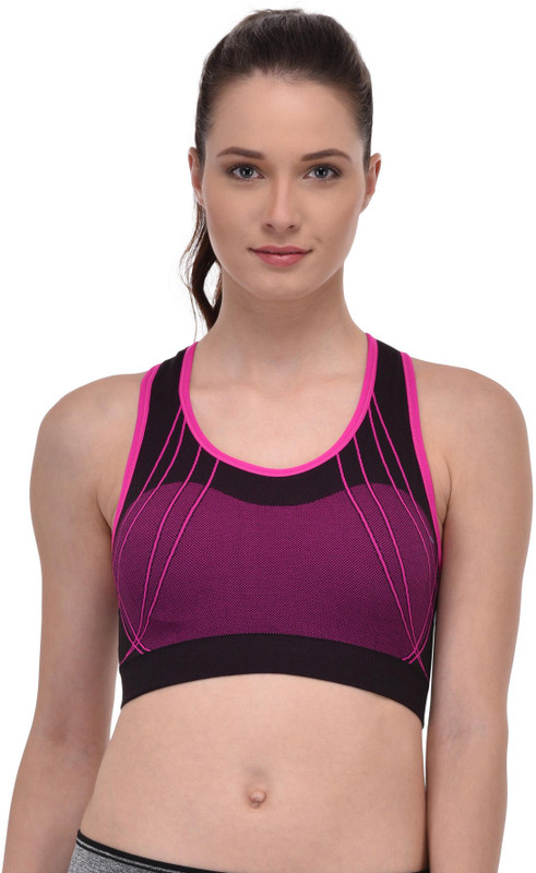 PrettyCat High Performance Women Sports Lightly Padded Bra(Pink)