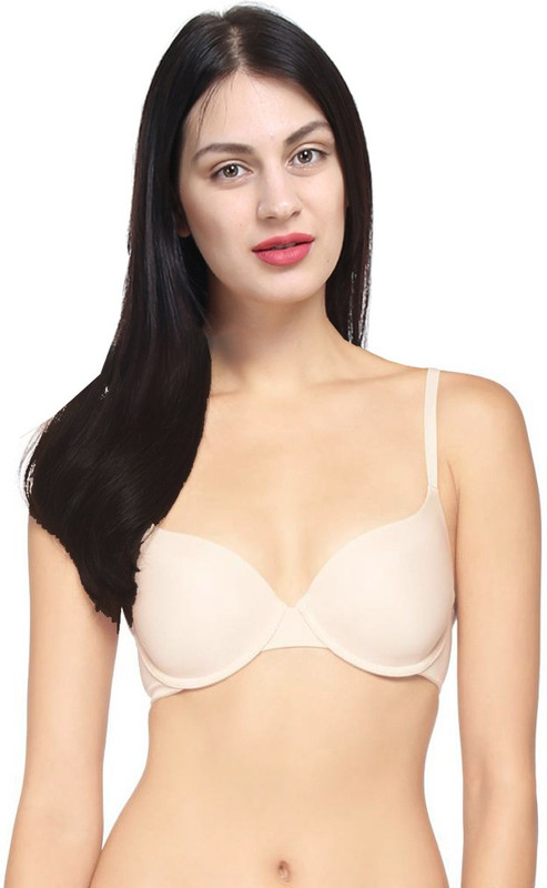PrettyCat EveryDay Wear Seamless Women T-Shirt Non Padded Bra(Beige)