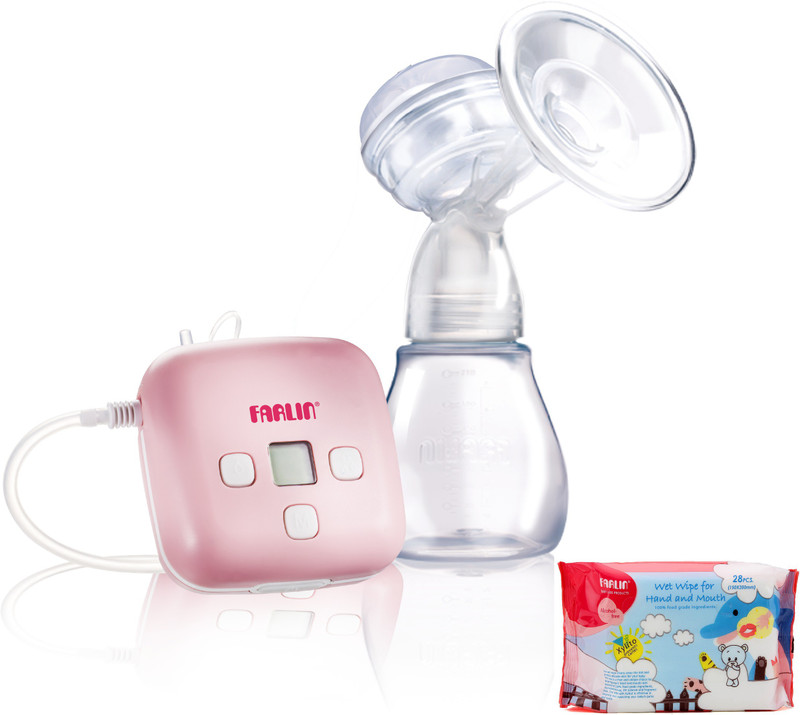 Farlin Dual Breast Pump With Wet Wipes - Electric(Pink)