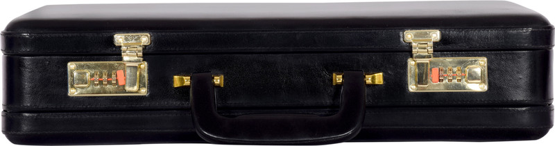 Rambler All Side Round Expandable Leather Briefcase - For Men(Black)