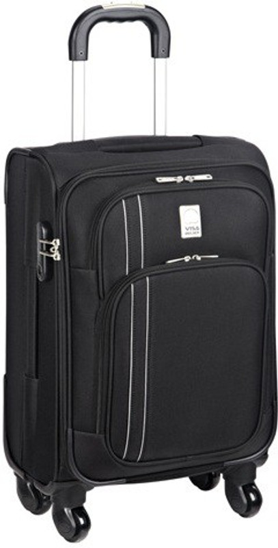 Delsey Alpine 56Cm Carry-On Trolley Luggage (Black) Small Briefcase - For Men & Women(Black)