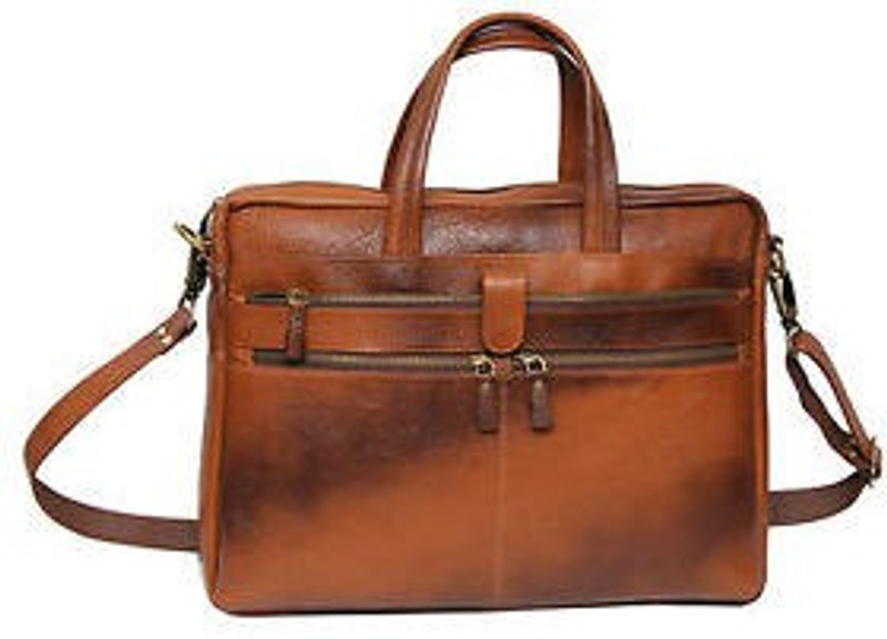 C Comfort EL99 Medium Briefcase - For Men(Tan)