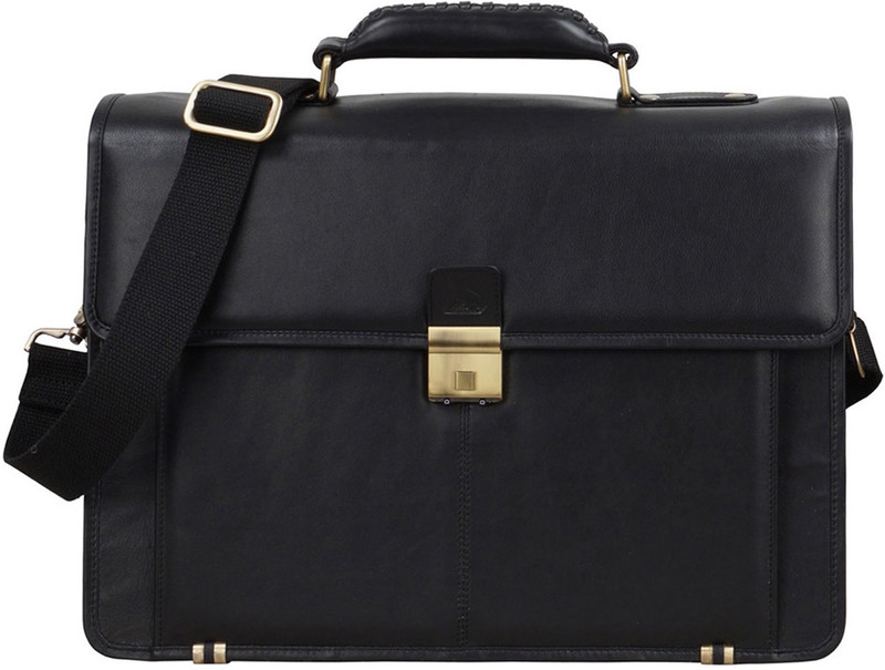 Clubb Hunter Leather Laptop Unisex Messenger Medium Briefcase Medium Briefcase - For Men(Black)